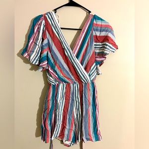 Multicolor stripped romper